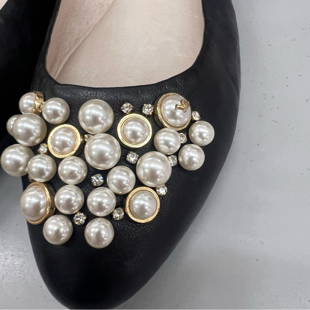 New Louise et Cie Women’s Arella Flat Size 10M Black Pearl Detail Rhinestone 40 - Picture 11 of 11
